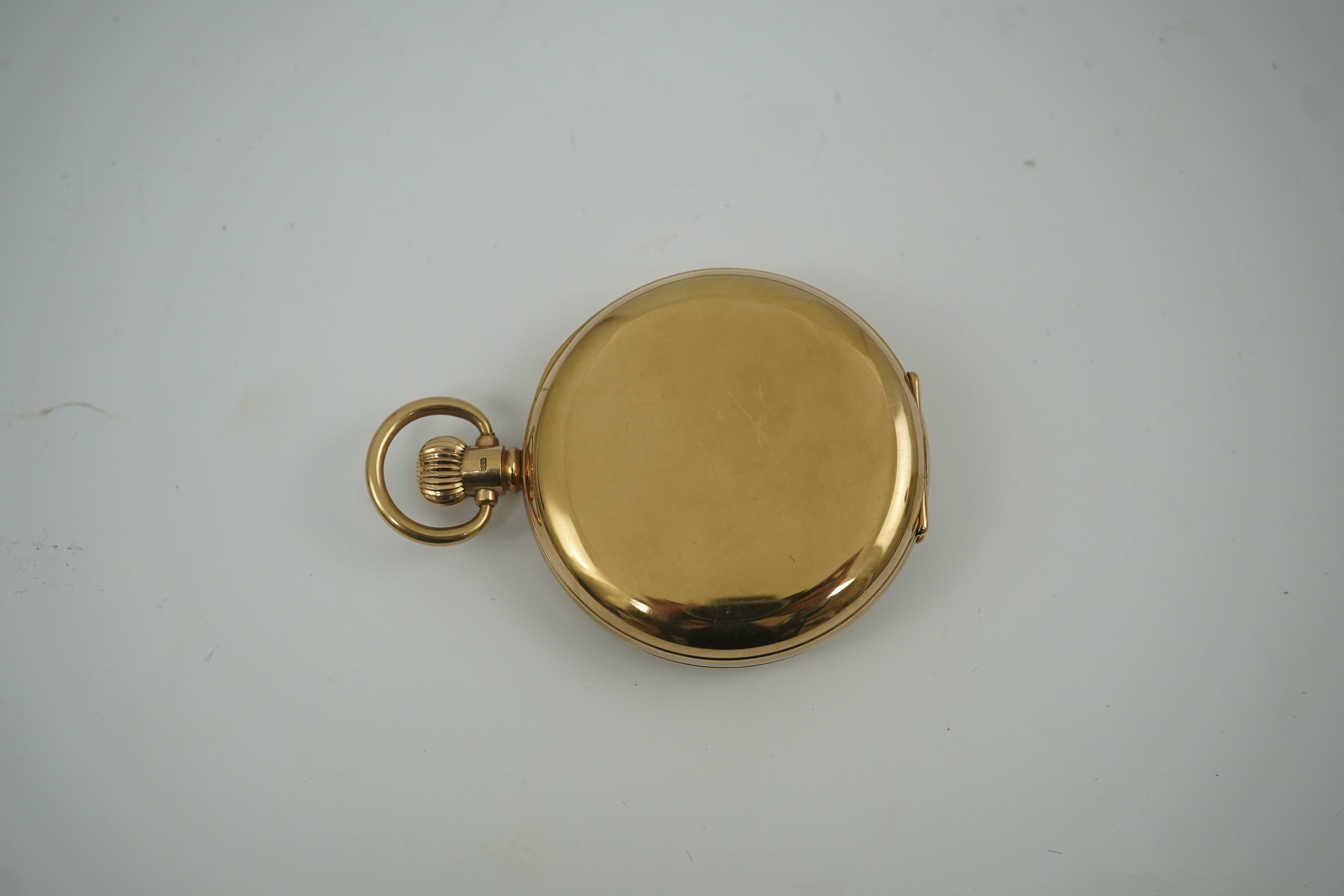 A George V 9ct gold Rolex keyless lever half hunter pocket watch